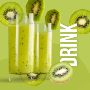 Green Kiwi Fruit Smoothie Instagram Post